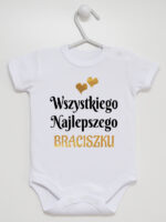wszystkiego najlepszego braciszku z sercami body z krótkim rękawem kolor biały 256