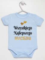 wszystkiego najlepszego braciszku z sercami body z krótkim rękawem kolor błękitny 256