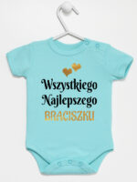 wszystkiego najlepszego braciszku z sercami body z krótkim rękawem kolor miętowy 256