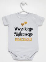 wszystkiego najlepszego braciszku z sercami body z krótkim rękawem kolor szary 256