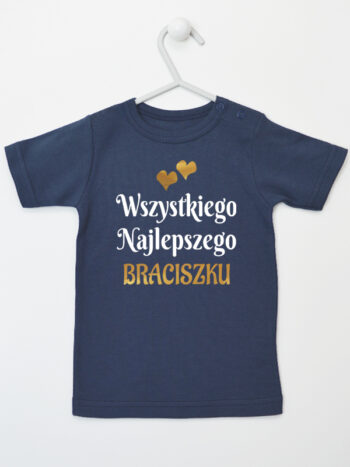 wszystkiego najlepszego braciszku z sercami koszulka z krótkim rękawem kolor granatowy 256