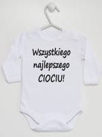 wszystkiego najlepszego ciociu body z długim rękawem kolor biały 048