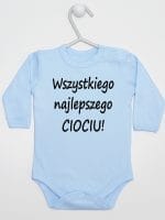 wszystkiego najlepszego ciociu body z długim rękawem kolor błękitny 048
