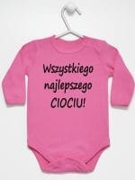 wszystkiego najlepszego ciociu body z długim rękawem kolor ciemny różowy 048