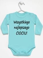 wszystkiego najlepszego ciociu body z długim rękawem kolor miętowy 048