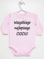 wszystkiego najlepszego ciociu body z długim rękawem kolor różowy 048