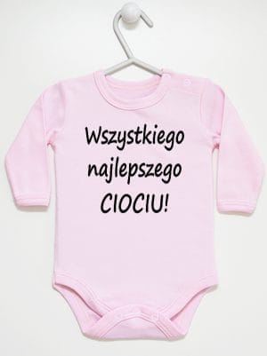 wszystkiego najlepszego ciociu body z długim rękawem kolor różowy 048