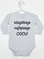 wszystkiego najlepszego ciociu body z długim rękawem kolor szary 048