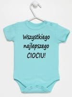 wszystkiego najlepszego ciociu body z krótkim rękawem kolor miętowy 048