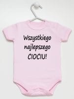 wszystkiego najlepszego ciociu body z krótkim rękawem kolor różowy 048