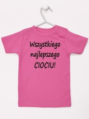 wszystkiego najlepszego ciociu koszulka z krótkim rękawem kolor ciemny różowy 048