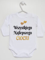 wszystkiego najlepszego ciociu z sercami body z długim rękawem kolor biały 251