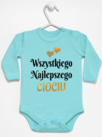 wszystkiego najlepszego ciociu z sercami body z długim rękawem kolor miętowy 251