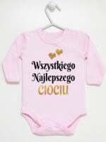 wszystkiego najlepszego ciociu z sercami body z długim rękawem kolor różowy 251