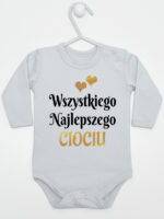 wszystkiego najlepszego ciociu z sercami body z długim rękawem kolor szary 251