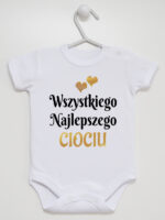 wszystkiego najlepszego ciociu z sercami body z krótkim rękawem kolor biały 251