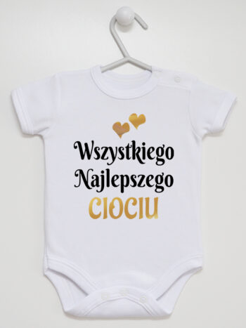 wszystkiego najlepszego ciociu z sercami body z krótkim rękawem kolor biały 251