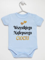 wszystkiego najlepszego ciociu z sercami body z krótkim rękawem kolor błękitny 251