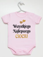 wszystkiego najlepszego ciociu z sercami body z krótkim rękawem kolor różowy 251