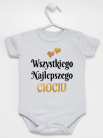 wszystkiego najlepszego ciociu z sercami body z krótkim rękawem kolor szary 251