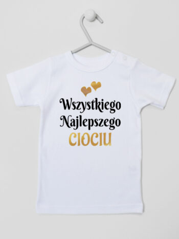 wszystkiego najlepszego ciociu z sercami koszulka z krótkim rękawem kolor biały 251