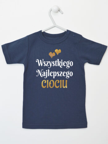 wszystkiego najlepszego ciociu z sercami koszulka z krótkim rękawem kolor granatowy 251