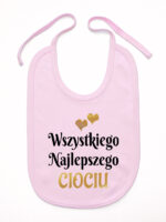 wszystkiego najlepszego ciociu z sercami śliniak niemowlęcy kolor różowy 251