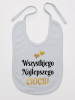 wszystkiego najlepszego ciociu z sercami śliniak niemowlęcy kolor szary 251