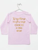 wszystkiego najlepszego ciociu z twoim tekstem koszulka z długim rękawem kolor różowy 206