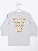 wszystkiego najlepszego ciociu z twoim tekstem koszulka z długim rękawem kolor szary 206