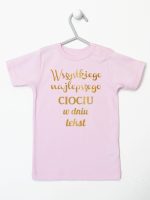 wszystkiego najlepszego ciociu z twoim tekstem koszulka z krótkim rękawem kolor różowy 206
