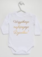 wszystkiego najlepszego dziadku nadruk złoty body z długim rękawem kolor biały 181