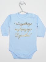 wszystkiego najlepszego dziadku nadruk złoty body z długim rękawem kolor błękitny 181