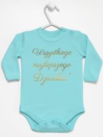 wszystkiego najlepszego dziadku nadruk złoty body z długim rękawem kolor miętowy 181