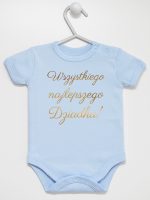 wszystkiego najlepszego dziadku nadruk złoty body z krótkim rękawem kolor błękitny 181
