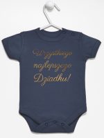 wszystkiego najlepszego dziadku nadruk złoty body z krótkim rękawem kolor granatowy 181