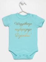wszystkiego najlepszego dziadku nadruk złoty body z krótkim rękawem kolor miętowy 181
