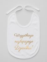 wszystkiego najlepszego dziadku nadruk złoty śliniak niemowlęcy kolor biały 181