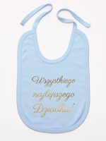 wszystkiego najlepszego dziadku nadruk złoty śliniak niemowlęcy kolor błękitny 181