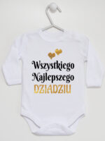 wszystkiego najlepszego dziadziu z sercami body z długim rękawem kolor biały 255
