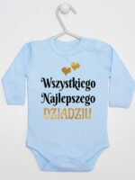 wszystkiego najlepszego dziadziu z sercami body z długim rękawem kolor błękitny 255