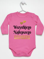 wszystkiego najlepszego dziadziu z sercami body z długim rękawem kolor ciemny różowy 255