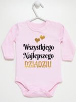 wszystkiego najlepszego dziadziu z sercami body z długim rękawem kolor różowy 255