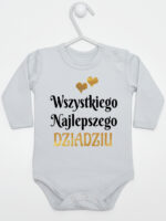 wszystkiego najlepszego dziadziu z sercami body z długim rękawem kolor szary 255