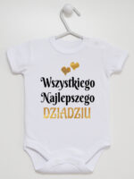 wszystkiego najlepszego dziadziu z sercami body z krótkim rękawem kolor biały 255