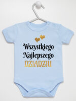 wszystkiego najlepszego dziadziu z sercami body z krótkim rękawem kolor błękitny 255