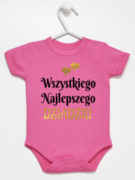 wszystkiego najlepszego dziadziu z sercami body z krótkim rękawem kolor ciemny rózowy 255