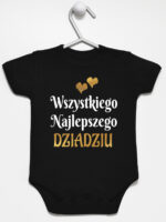 wszystkiego najlepszego dziadziu z sercami body z krótkim rękawem kolor czarny 255