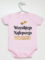 wszystkiego najlepszego dziadziu z sercami body z krótkim rękawem kolor różowy 255