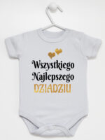 wszystkiego najlepszego dziadziu z sercami body z krótkim rękawem kolor szary 255